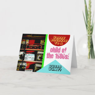 Boombox Boom Box Child 1980er Achtziger Spaß Gebur Karte