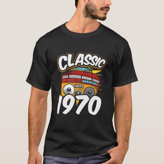 Boombox Classic 1970 Musikkassette 8 Track Radio T-Shirt (Vorderseite)
