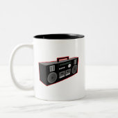 Boombox der 80er Jahre Zweifarbige Tasse (Links)