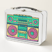 Boombox für den Retro-Cartoon Metall Brotdose (Vorderseite)