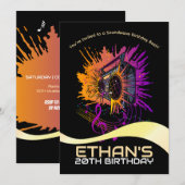 Boombox Geburtstag: Verspotten in Spaß Einladung (Vorne/Hinten)