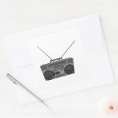 Boombox Ghetto Blaster Jambox Radio Cassette Quadratischer Aufkleber (Umschlag)