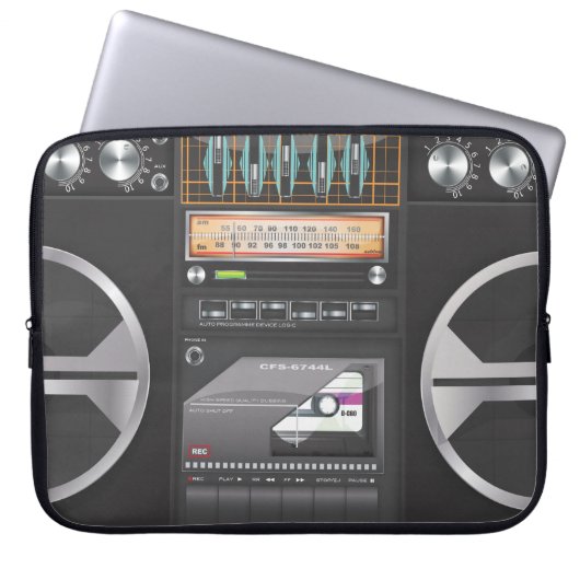 Boombox Ghetto Blaster Laptopschutzhülle (Vorderseite)