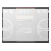 Boombox Ghetto Blaster Notizblock (Vorderseite)