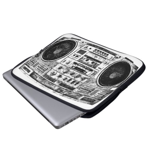 Boombox Graffiti Laptopschutzhülle (Vorne Knopf)