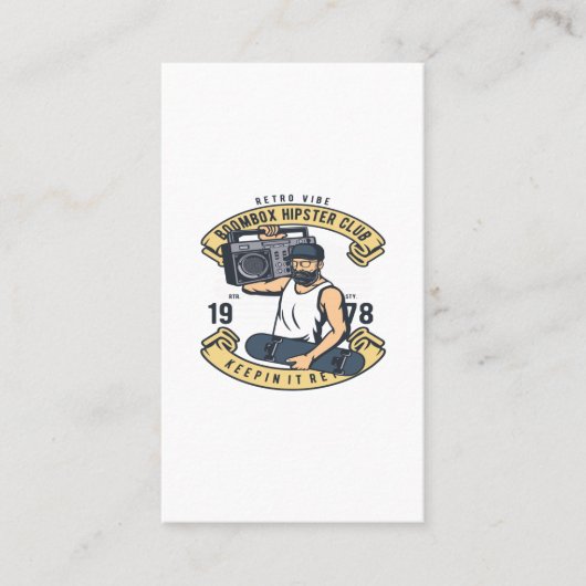 Boombox Hipster Club Visitenkarte (Vorderseite)