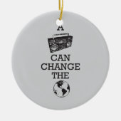 Boombox kann die Welt ändern Keramikornament (Vorne)