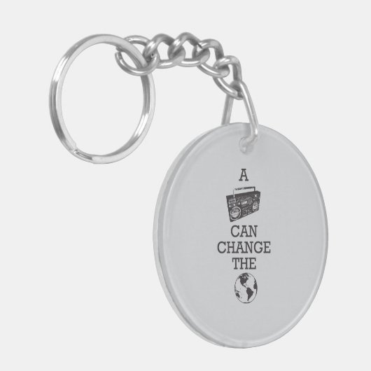 Boombox kann die Welt ändern Schlüsselanhänger (Vorderseite links)