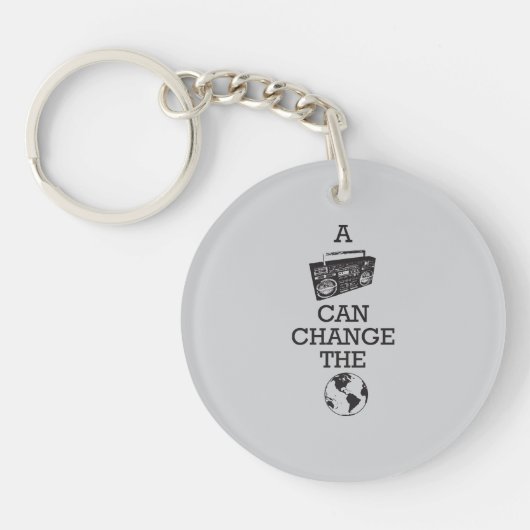 Boombox kann die Welt ändern Schlüsselanhänger (Vorderseite)