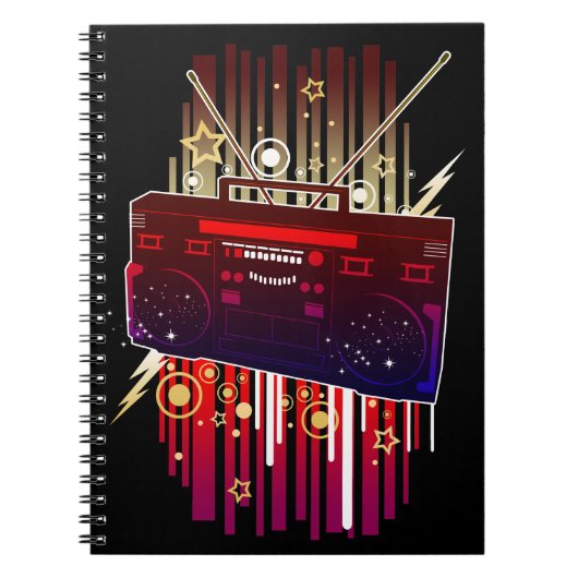 Boombox-Knall Notizblock (Vorderseite)