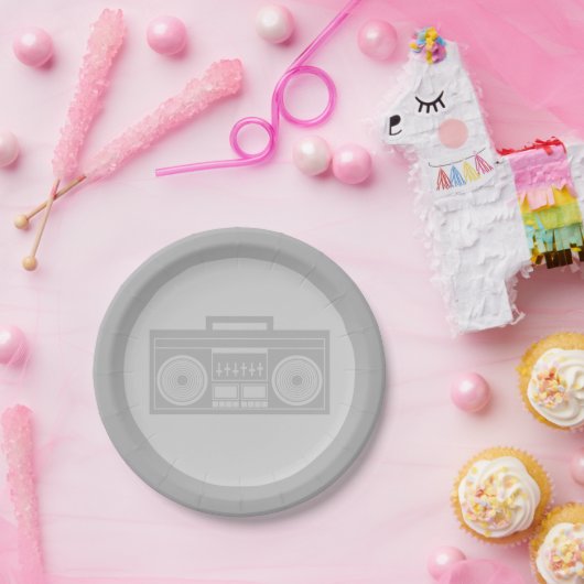 Boombox Music Art CUSTOM FARBE Pappteller (Party)