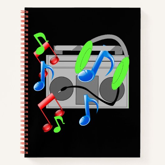 Boombox Notizblock (Vorderseite)