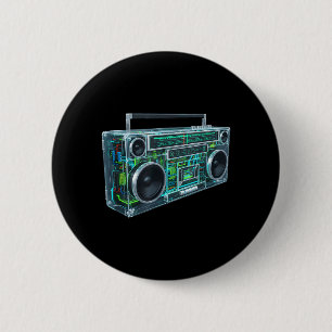 Boombox Old School Vintage Kassettenband Retro Button