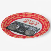 Boombox-Party der 80er Jahre Pappteller (Schrägansicht)