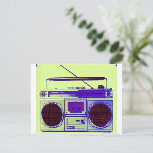Boombox Postkarte (Stehend Vorderseite)