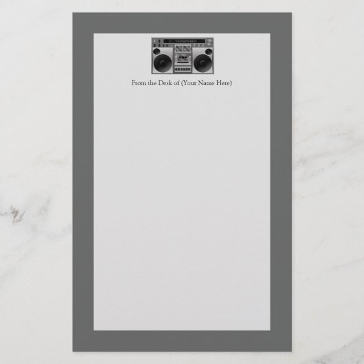 Boombox Radio Graphic Briefpapier (Vorderseite)