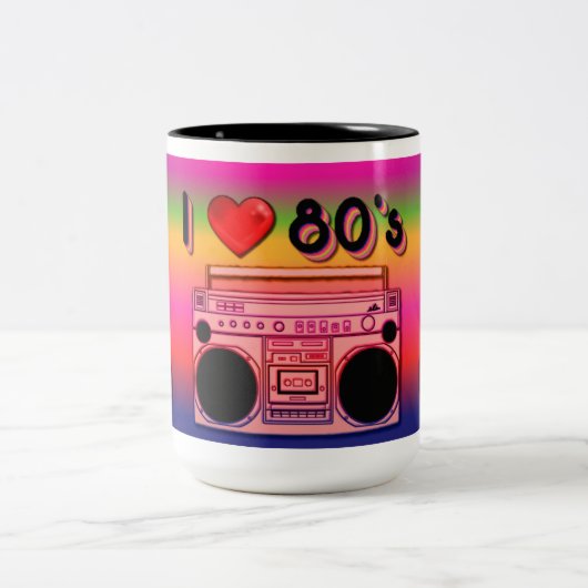 Boombox Retro Coffee Tasse 2 der 80er (Mittel)