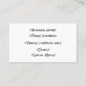 Boombox Visitenkarte (Rückseite)