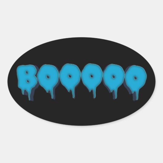 boomender Geistertextmagnet Ovaler Aufkleber (Vorderseite)