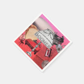 BOOMER Nostalgic Collage Paper Party Serviette (Ecke)