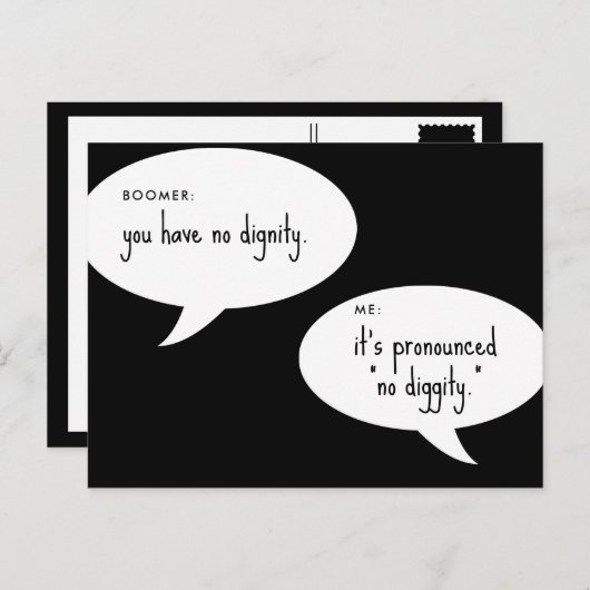 Boomer ohne Grabscherz Postkarte (Vorne/Hinten)