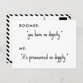 Boomer ohne Grabscherz Postkarte (Vorne/Hinten)