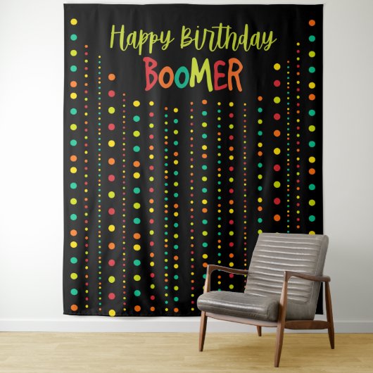 Boomer | Tapestry | Selfie Wall | Happy Birthday Wandteppich (Beispiel)