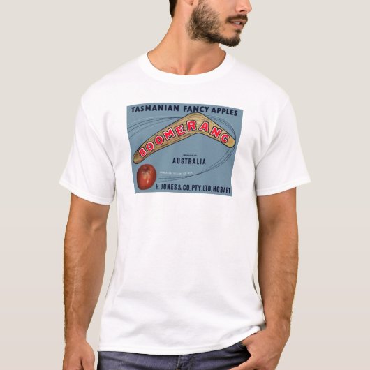 Boomerang Äpfel - Vintages Fruchtkäseletikett T-Shirt (Vorderseite)