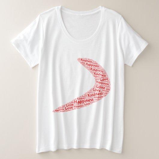 Boomerang Glück, Freundlichkeit, Liebe Große Größe T-Shirt (Design vorne)