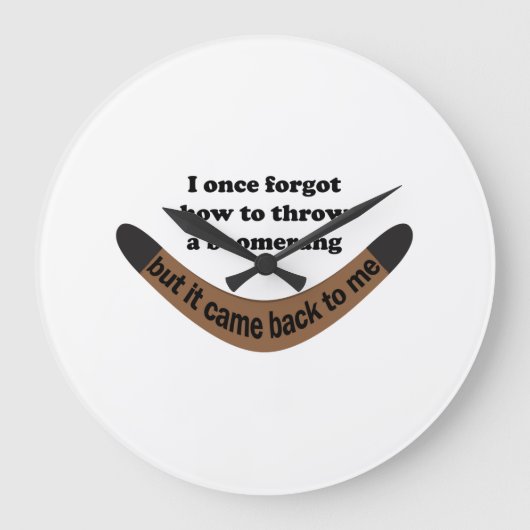 Boomerang Joke Große Wanduhr (Vorderseite)