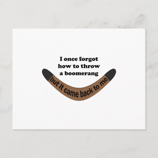 Boomerang Joke Postkarte (Vorderseite)