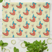 Boomerang Kidney Shaped Atomic Retro Mod Dish Geschirrtuch (Gefaltet)