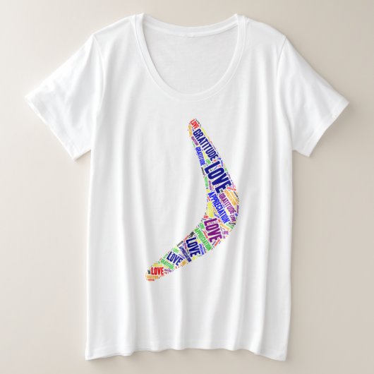 Boomerang Liebe, Dankbarkeit, Wertschätzung Große Größe T-Shirt (Design vorne)