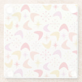 Boomerang Mitte des 20. Jahrhunderts mit farbenfro Glasuntersetzer (Rückseite)