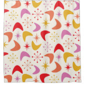 Boomerang Mitte des Jahrhunderts mit bunten Sterne Duschvorhang (Vorderseite)