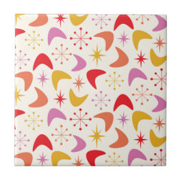 Boomerang Mitte des Jahrhunderts mit bunten Sterne Fliese