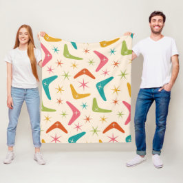 Boomerang Mitte des Jahrhunderts mit Retro-Sternex Fleecedecke