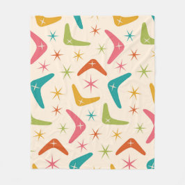 Boomerang Mitte des Jahrhunderts mit Retro-Sternex Fleecedecke