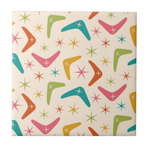 Boomerang Mitte des Jahrhunderts mit Retro-Sternex Fliese