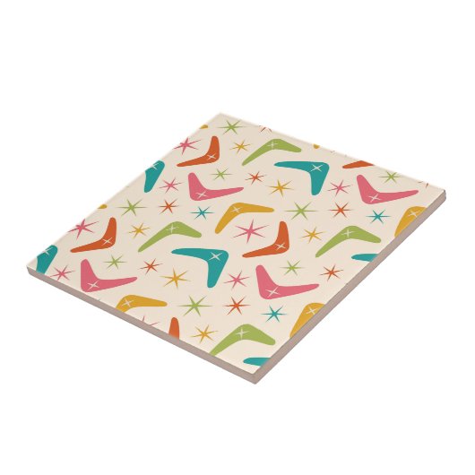 Boomerang Mitte des Jahrhunderts mit Retro-Sternex Fliese (Seite)