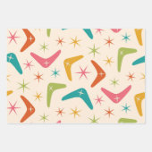 Boomerang Mitte des Jahrhunderts mit Retro-Sternex Geschenkpapier Set (Vorderseite)