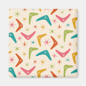 Boomerang Mitte des Jahrhunderts mit Retro-Sternex Magnet (Vorne)