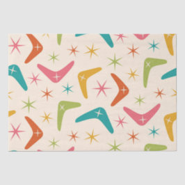 Boomerang Mitte des Jahrhunderts mit Retro-Sternex Seidenpapier