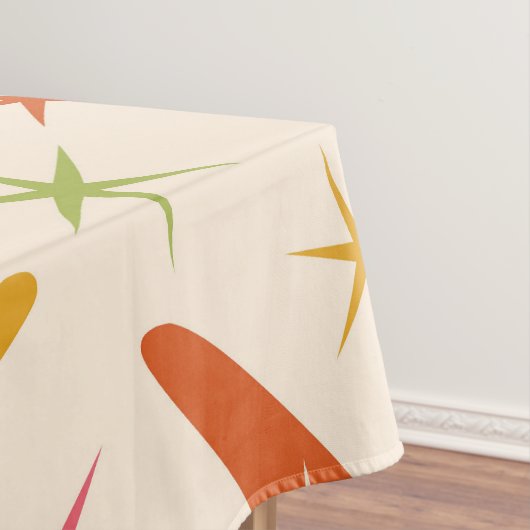 Boomerang Mitte des Jahrhunderts mit Retro-Sternex Tischdecke (Beispiel)