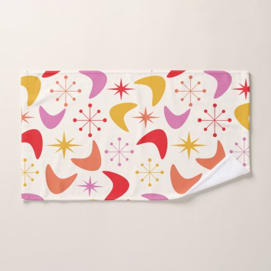 Boomerang Mitte des Jahrhunderts und die Sternexpl Badhandtuch Set (Handtuch)