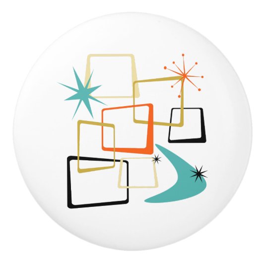 Boomerang-Plätze im Atomzeitalter Mitte des Jahrhu Keramikknauf (Vorderseite)