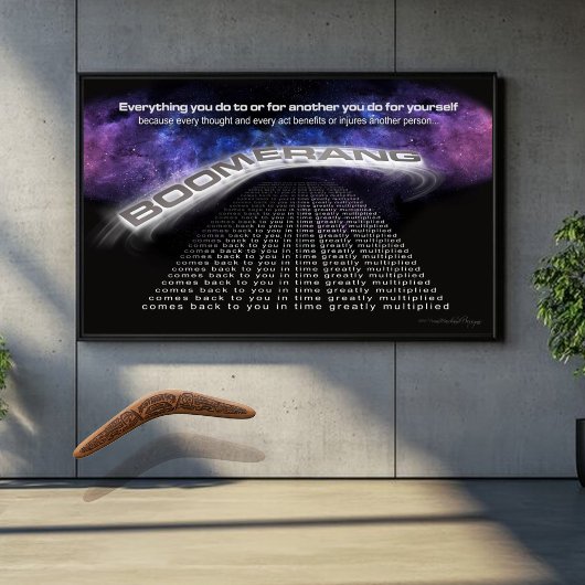 Boomerang Poster - Karma & Energy Reflection Wall
