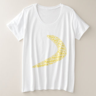 Boomerang Überfluss, Frieden, Freude Große Größe T-Shirt