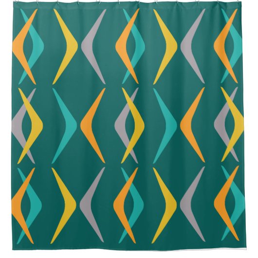 Boomerangs Aquamarin Duschvorhang (Vorderseite)