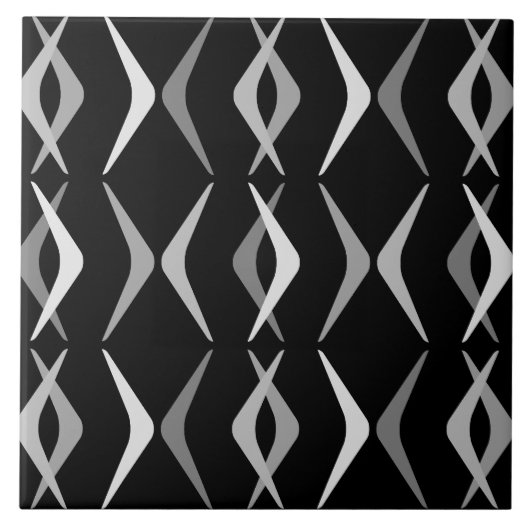 Boomerangs Black Gray Fliese (Vorderseite)